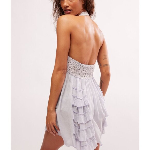 🆕 FREE PEOPLE FP One Adella Halter Slip / Icelandic Blue - Picture 3 of 5